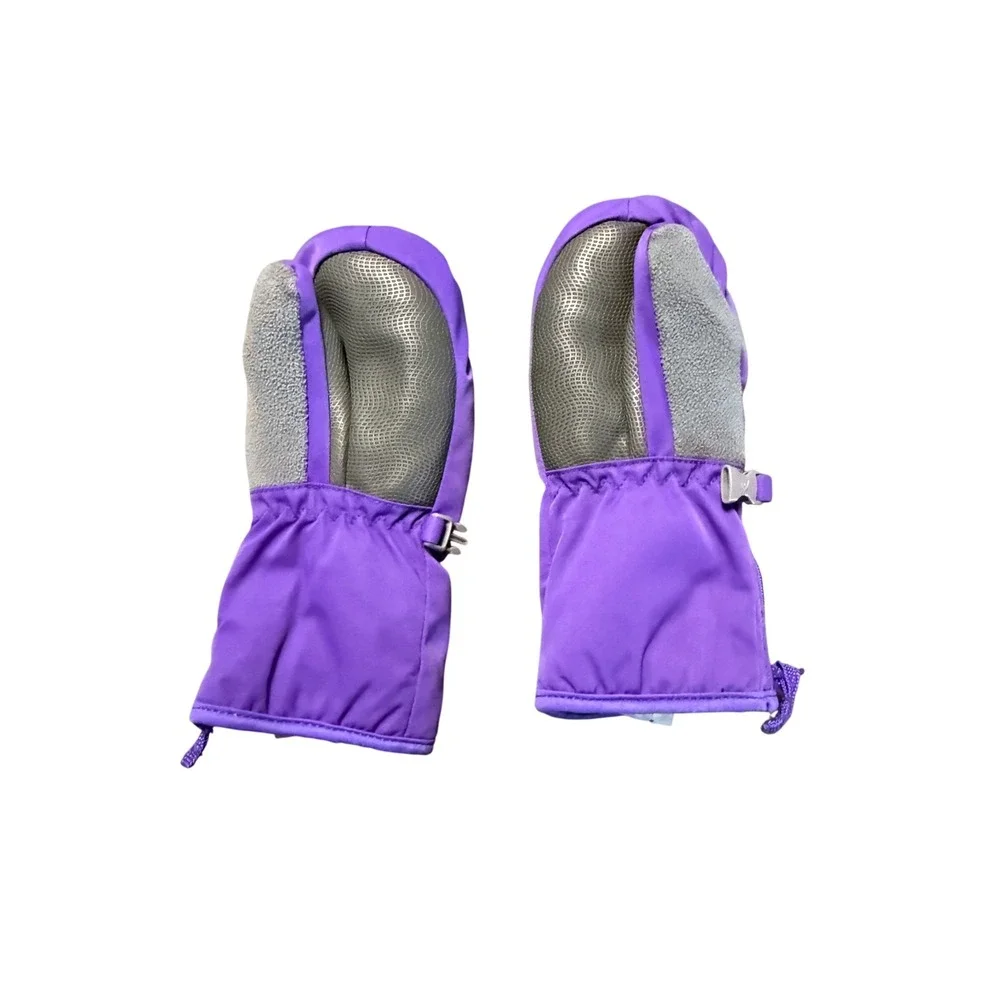 HEAD Junior Ski Mittens Small Purple Winter Snow Gloves Warm & Waterproof Zip